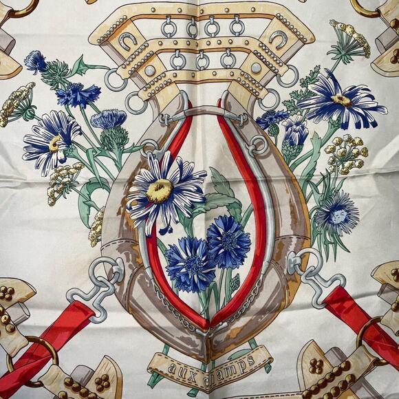 Hermes Aux Champs 100% Silk Scarf By Cathy Latham 90cm Square - Picture 6 of 16